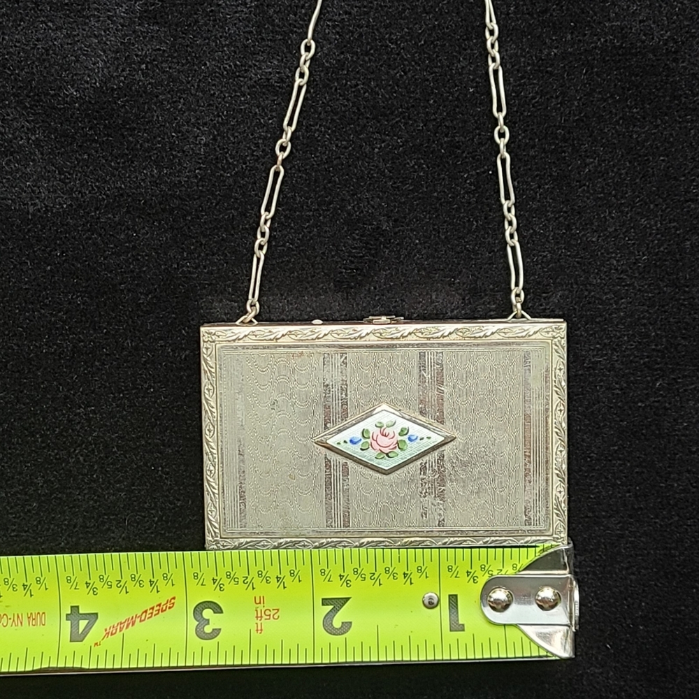 Edwardian Guilloche purse makeup compact - Picture 3 of 12
